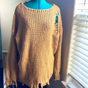 Camel draw up sweater